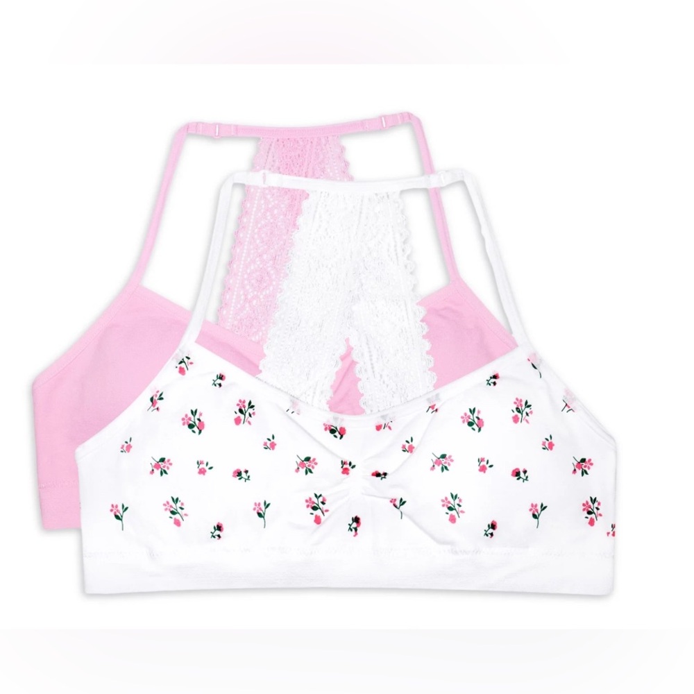 Wonder Nation Girls Lace Bralette, 2-Pack